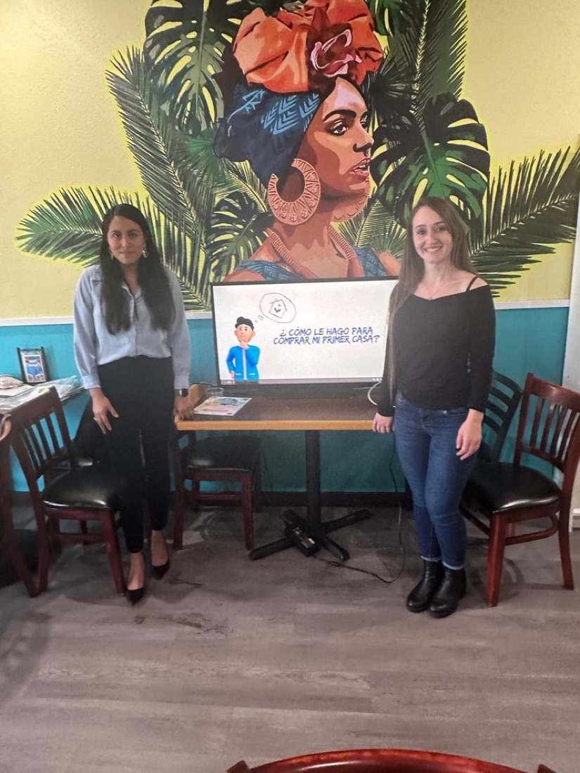 Jody and a colleague at a Spanish-language first-time buyer workshop